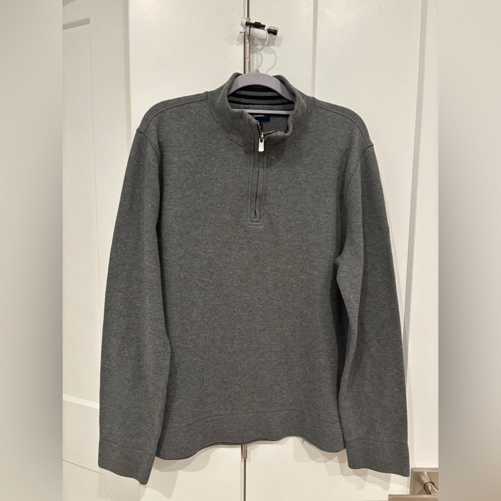 Faconnable Cotton Quarter Zip-Up. Size L